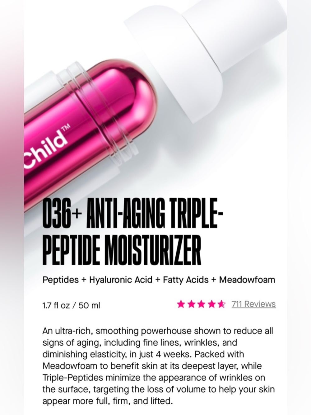 NEW SpoiledChild O36+ ANTI-AGING TRIPLE-PEPTIDE MOISTURIZER